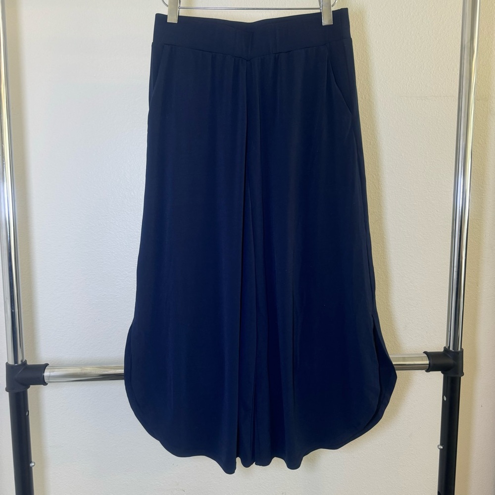 G.I.L.I. Jetsetter Wide-Leg Crop Pants, Dark Navy, XX Small